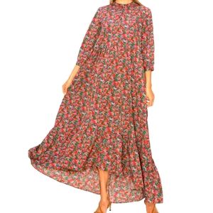 MELLODAY Button Front Hi-Low Maxi Floral Dress